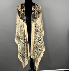 Spencer Alexis Kimono Jacket Womens Large Metallic Boho Patchwork Made USA - Picture 1 of 12
