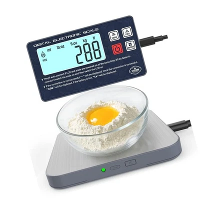 可充电数字厨房食品秤-可拆卸显示屏电子称重... — 第 1/4 张图片