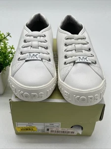 Michael Kors Mädchen Lemon Spark T-888 Turnschuhe weiß Logo Spruch Größe 10 US NEU - Bild 1 von 5