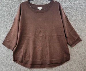 Suéter Melissa Paige Talla Grande Botón Espalda Hombro Caído 1X Café Achicoria - Imagen 1 de 19