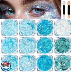 Body Glitter Face Glitter, Hair Glitter for Kids, 12 Shapes Fine Chunky Glitt - Picture 1 of 5