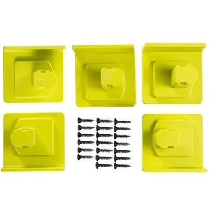 5Pcs Battery Tool Holder Mount Wall Mount Bracket Screw Kit For Ryobi One+ 18V - Foto 1 di 12