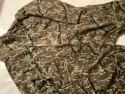 VTG Mossy Oak Original Greenleaf Camo Coveralls Large 2XL Hunting USA Made 80s - Image 1 of 4