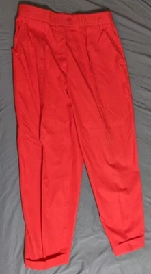 Vintage Escada Margaretha Ley Womens 40/Medium Red High Rise pants W. Germany - Image 1 of 4