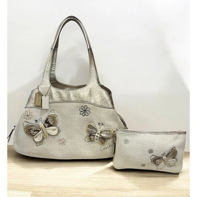 Coach F16584 Lexi Woven Butterfly Shoulder Bag & Matching Wristlet  - Image 1 of 4