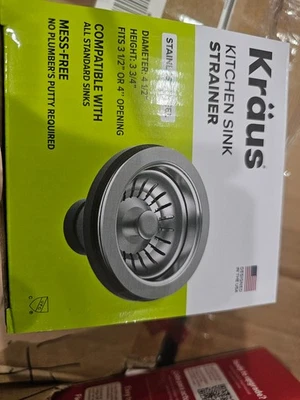 Kraus Removable 4 1/2" Kitchen Sink Strainer in Stainless Steel ST-2HD
