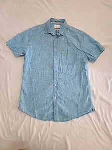 Cactus Man Anchor Print Button Down Shirt Mens Size S Slim Fit Blue - Picture 1 of 7