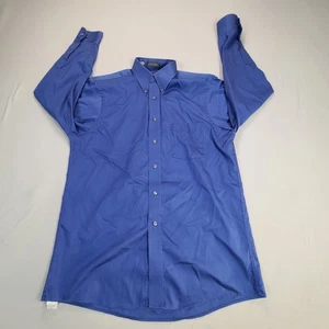 Arrow Hemd Herren 15,5 Blau Knopfleiste Kleid Faltenfrei Langarm - Bild 1 von 7