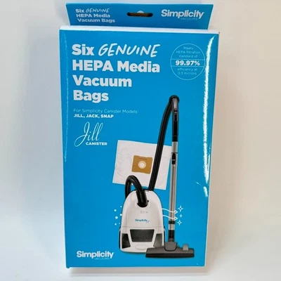 Bolsas Hepa Simplicity Genuinas Tipo Z Jill, Snap, Jack Canister -SZH-6 (6pk Bolsas) Foto 1 de 4