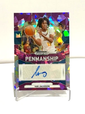 RC Auto /99! Ian Jackson 2024 Panini Prizm Draft Picks Purple Ice Auto #'d 66/99 - Image 1 of 2