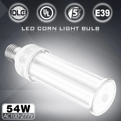 54W LED Corn Light Bulb 5000K Garage Store Workshop High Bay Lamp E39 Mogul Base - Image 1 of 4