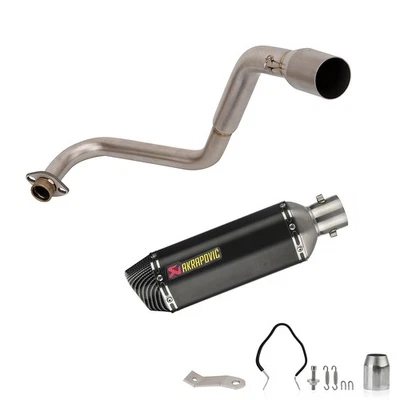 For Honda Grom 125 2013-2025 Low Mount Exhaust System Slip On Muffler Pipe Black - Image 1 of 4