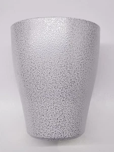 Blumentopf WEISS SILBER klein, ca. 15,2 cm Höhe, 13 cm Durchmesser oben, Ton - Bild 1 von 6