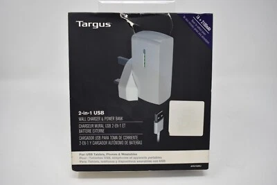 Targus 2-in-1 USB Wall Charger and Power Bank 2100mAh (new) - Image 1 of 3