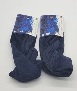 2 PACK SCUNCI STARRY NIGHTS 2 IN 1 HEADWRAP BLUE WITH GOLD ACCENTS - Picture 1 of 8