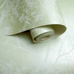 Whispering Trees Glitter Wallpaper Green 65620 Holden High Quality - Picture 1 of 3