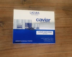 Lacura Caviar Illumination Gift Set 3 pieces Day & Night Cream Plus Eye Mousse - Picture 1 of 3
