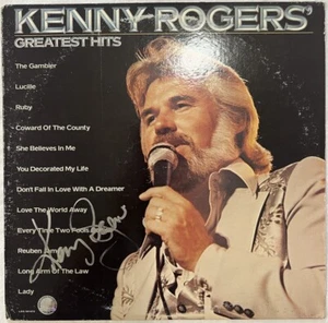 VTG Signed Autographed Kenny Rogers HOF Authentic LP RECORD & SLEEVE SSC COA - Picture 1 of 7