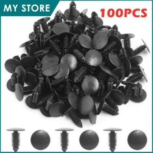 100/Pack 8mm Bumper Clips Car Hole Plastic Rivets Fastener Fender Push Trim Pin - Picture 1 of 5