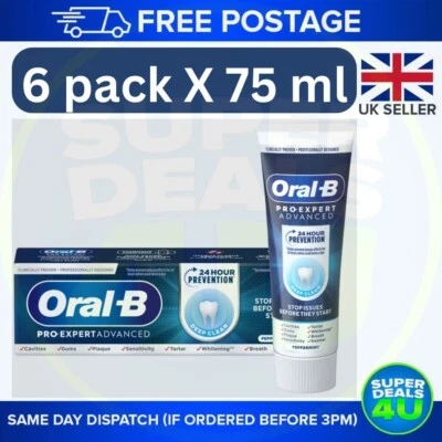 Oral-B Pro Expert Advanced Science Deep Clean Toothpaste Peppermint(6 PackX75ml)