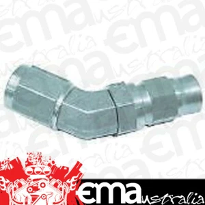 Aeroflow AF202-04S Steel 45 Deg Hose End -4AN Steel Full Swivel Suit PTFE - Picture 1 of 3