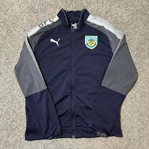 Puma Burnley FC Soccer Anthem Jacket Full Zip Navy Track Suit Sweatshirt Men’s L - Picture 1 of 7