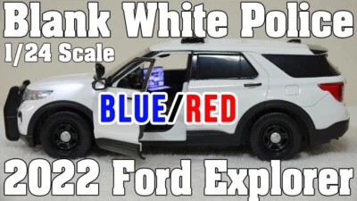1/24 White Unmarked Police 2022 Explorer with Lights Siren SEE DESCRIPTION! - Image 1 of 4