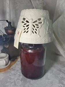 Home Interiors Bisque Butterfly Themed Candle Shade - Fit YC Lrg Single Wick - Picture 1 of 6