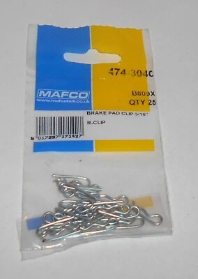Unused Pack of 25 Mafco  3/16" Brake Pad R Clips - Image 1 of 2