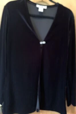 Blazer Patra Vintage Negro Terciopelo Retro Estilo Abierto Estrás Botón Talla M Foto 1 de 4