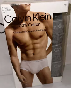 Calvin Klein Mens Underwear BRIEFS Cotton Classic Fit 3 Pack Gray Size-2XL NEW - Picture 1 of 7
