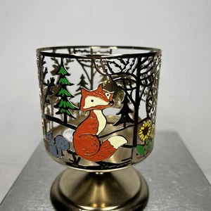 Bath & Body Works Pedestal 3-Wick Candle Holder Fox Bear Deer Forest Autumn - Picture 1 of 4