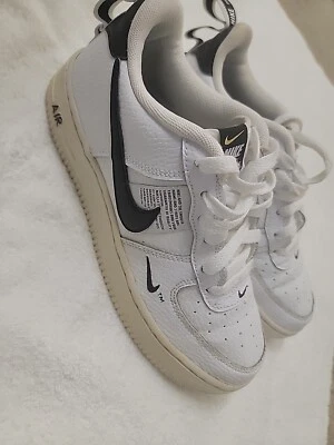 Nike Air Force 1 LV8 Utility GS Shoes Youth 6Y Womens Size 7.5 White Black AF1 - Image 1 of 4