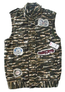 SUN + STONE Gilet Jeans Mimetico Denim Uomo Taglia M Verde - Foto 1 di 6