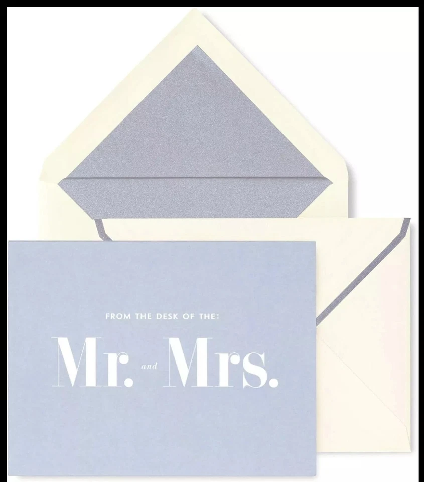 Kate Spade Mr. & Mrs. Juego de 10 tarjetas y sobres de agradecimiento ¡NUEVO! Foto 1 de 1