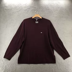 Van Heusen Sweater Men 4XL Burgundy Long Sleeve Pullover Wool Blend Crewneck NEW - Picture 1 of 10