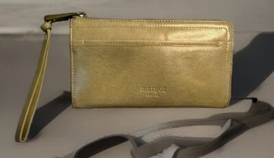 Cartera pulsera sobre cuero Margot New York Patty 3/4 cremallera verde salvia Foto 1 de 4