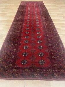 6193 Schöner langer Afghan Läufer 285x85cm Orientteppich Tappeto Carpet Buchara - Bild 1 von 15