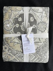 POTTERY BARN JACQUELYN FULL / QUEEN DUVET NEW W TAGS GRAY - Picture 1 of 3