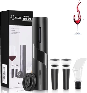 Abridor Vino 4En1, Sacacorchos Eléctrico Portátil, Tapón Silicona Vacío,Vertedor - Imagen 1 de 11