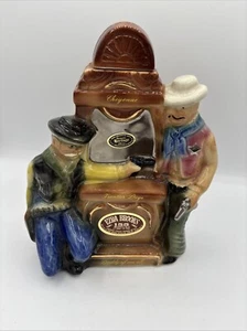 VIntage 1970 Ezra Brooks Frontier Days Bourbon Whiskey Empty Decanter 24K Gold - Picture 1 of 8