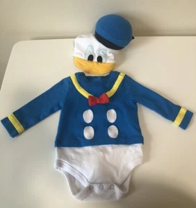 Disney Donald Duck Baby Bodysuit Dress Up Costume Halloween 3-6M - Picture 1 of 7