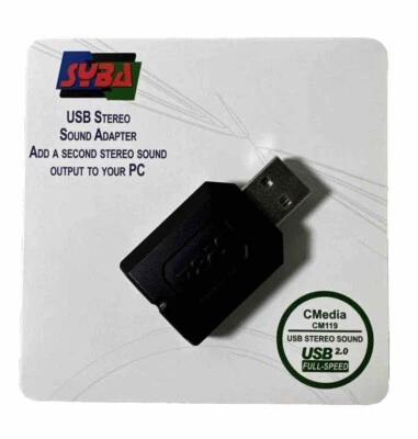 Syba SD-CM-UAUD USB Stereo Audio Adapter C-Media Chipset RoHS Surround USB 2.0 - Image 1 of 2