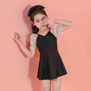 Girls One Piece Swimsuit Kid Ruffle Bathing Suit Sleeveless Swim Dress Pool Cute - Picture 1 of 10