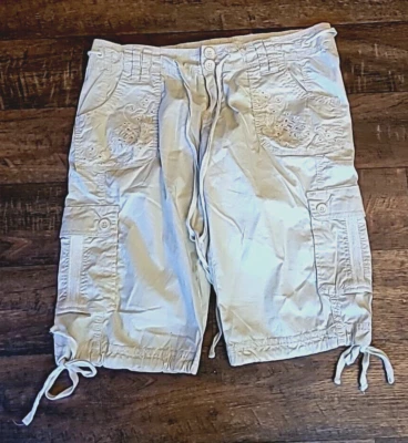 American Rag Beige Tan  Long Length Bermuda Cargo Walking Shorts ~ Size 7 - Image 1 of 4