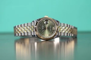 Rolex Datejust Fluted Bezel 36mm Olive Green Roman Jubilee Box/Papers 126233 - Picture 1 of 7