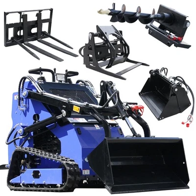 ENVÍO GRATUITO 22HP Doble Cilindro EPA Minicargadora Pista con 4 Accesorios Foto 1 de 4