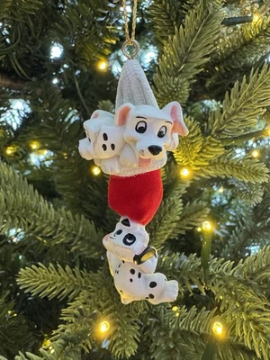 De colección Raro Disney 101 Dálmata Papá Noel Sombrero Navidad Medias Adorno Foto 1 de 4