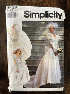 Simplicity 7429 Size K5 8-16 Wedding Dress Sewing Pattern UNCUT - Picture 1 of 3
