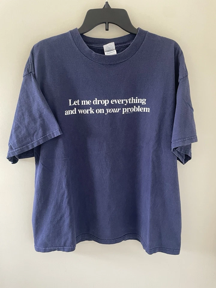 Camisa Humor Y2K Delta 'Work On Your Problem' Talla 2XL Divertida Patinadora Grunge  Foto 1 de 3